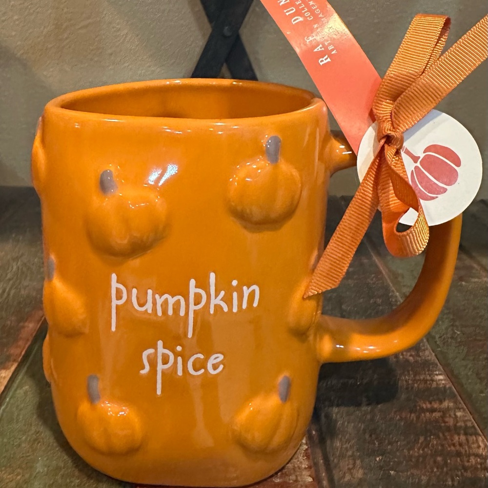 Rae Dunn Orange Pumpkin Spice Ceramic Mug